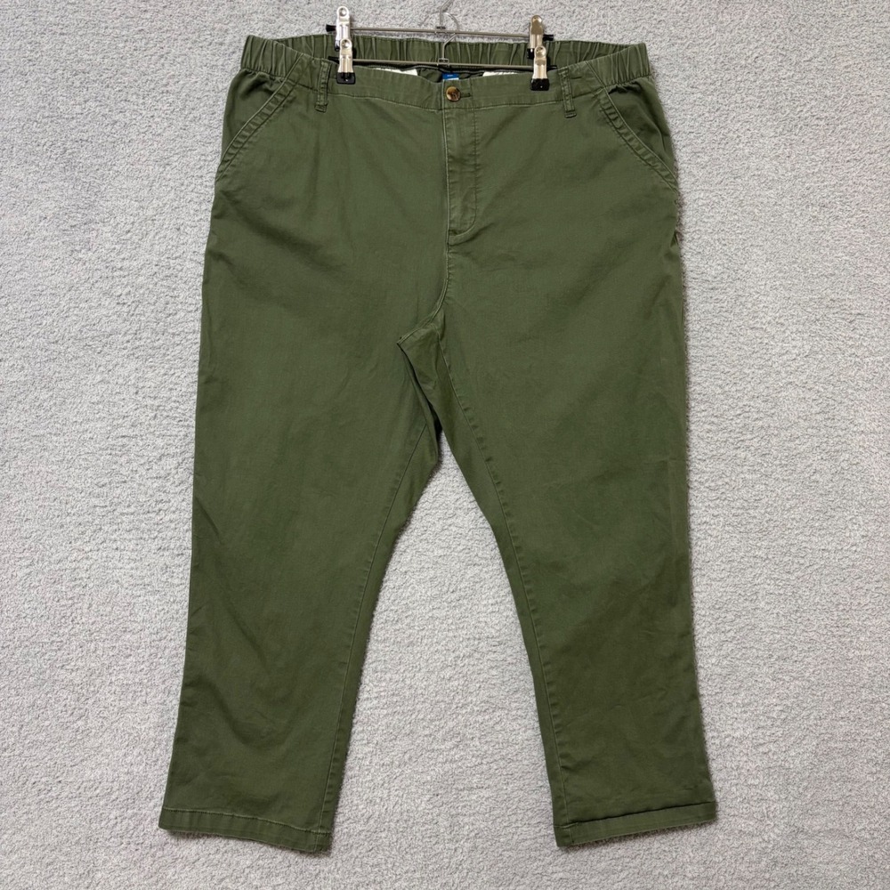 Olive Stretch Chino Pants Womens XXL Elastic Waist Casual Everyday Cotton